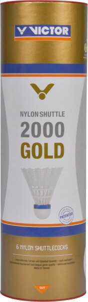 Victor Nylon Shuttle 2000 Gold 6er Dose Weiß Mittel