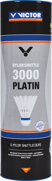 Victor Nylon Shuttle 3000 Platinum, pack de 6 Jaune Rapide